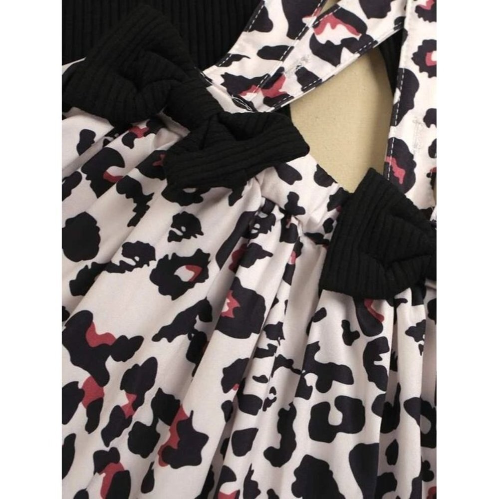 New Shein Girls Ruffle Trim Tee & Leopard Print Skirt & Headband -‎ Size 5-6Y - Picture 7 of 7